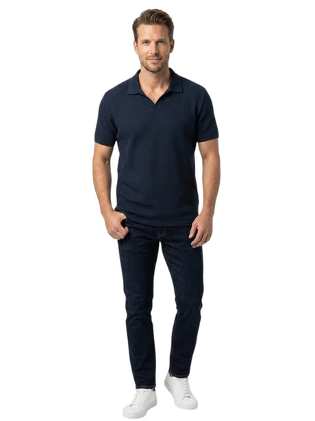 Image for Men's Textured Top,Navy