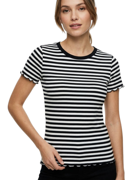 Image for Women's Stripped Top,White/Black