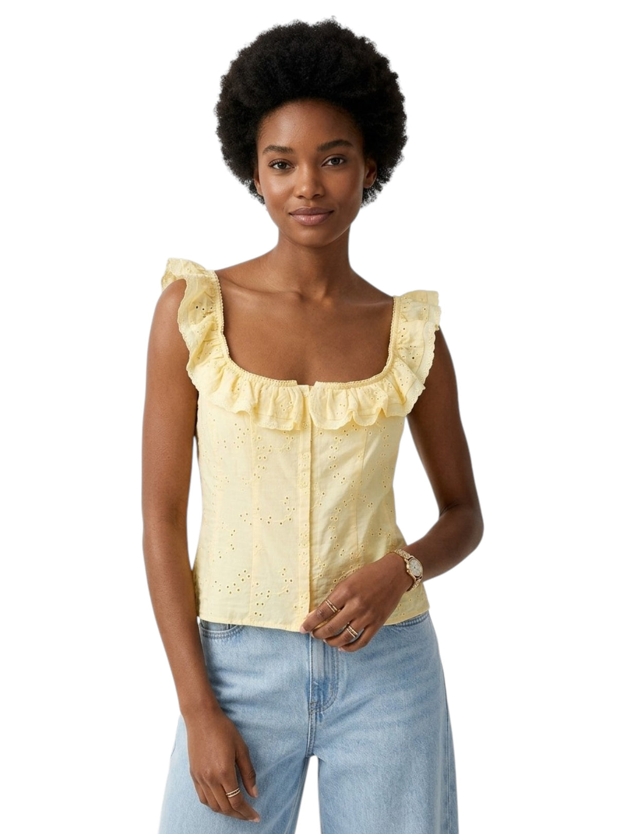 Image for Women's Textured Top,Yellow
