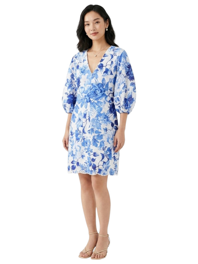 Image for Women's Floral Printed Dress,Blue