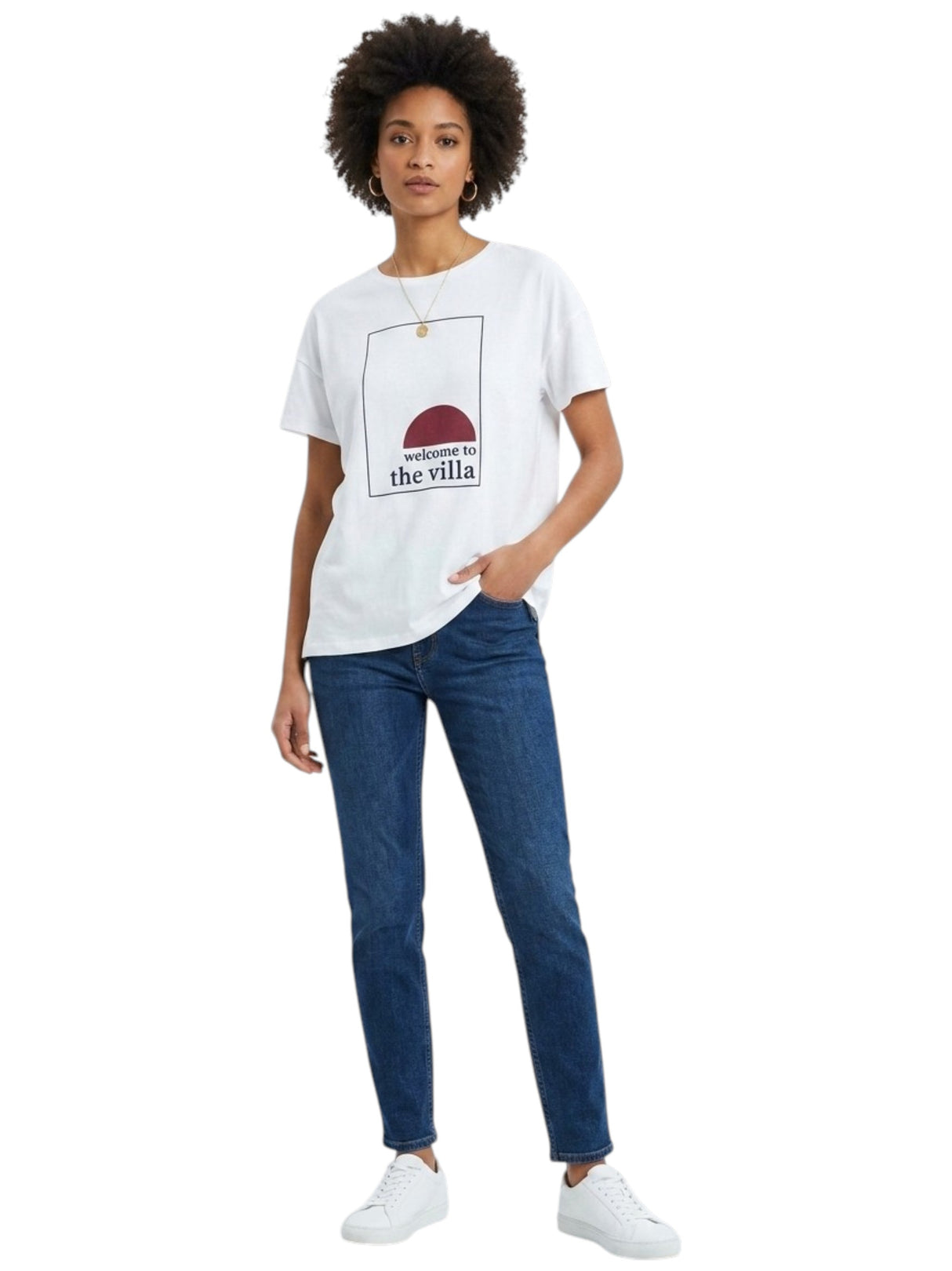 Image for Women's Printed Top,White