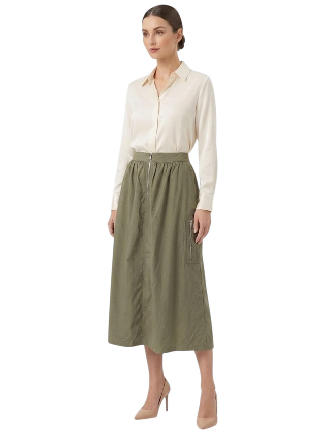 Image for Women's Textured Skirt,Olive