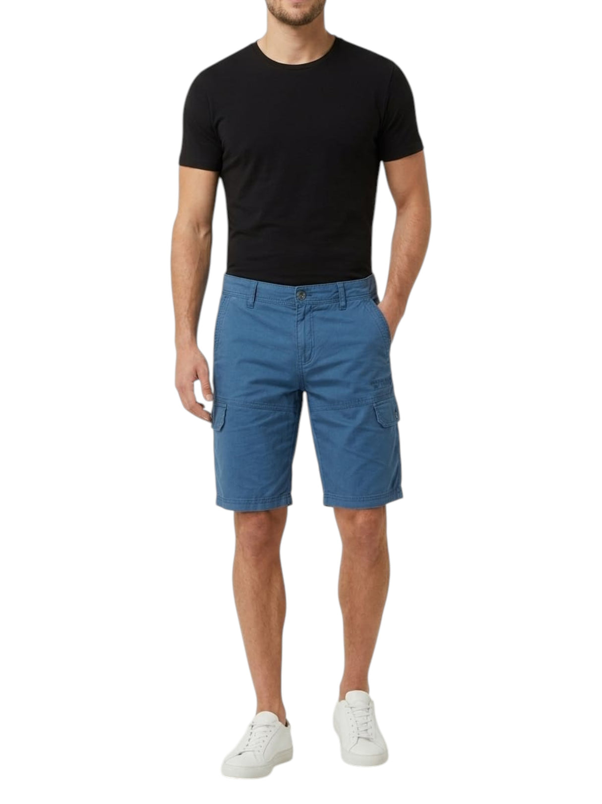 Image for Men's Plain Solid Cargo Short,Dusty Blue