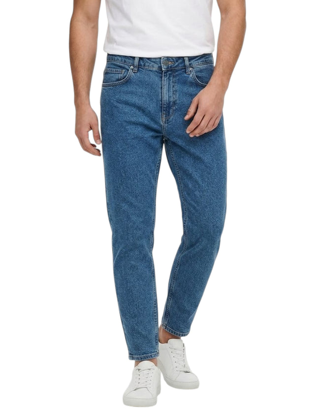 Image for Men's Plain Solid Jeans,Blue