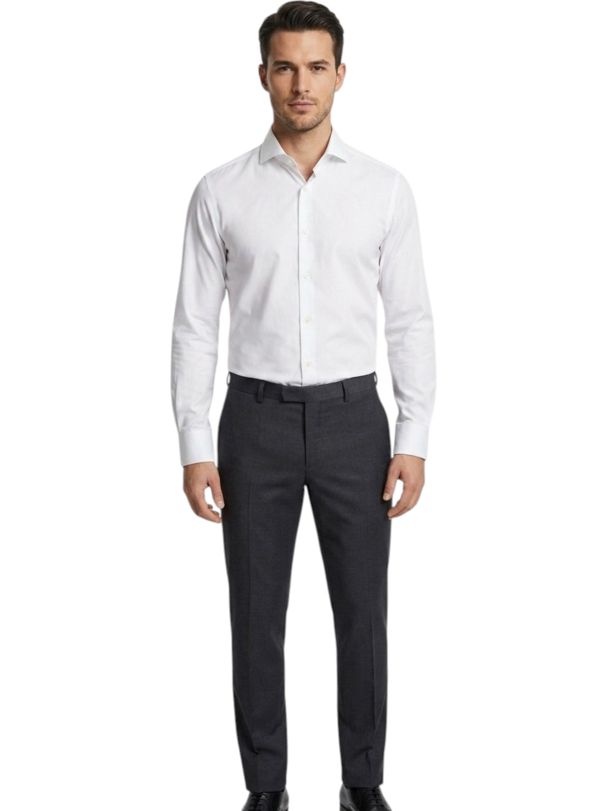 Image for Men's Plain Solid Dress Shirt,White