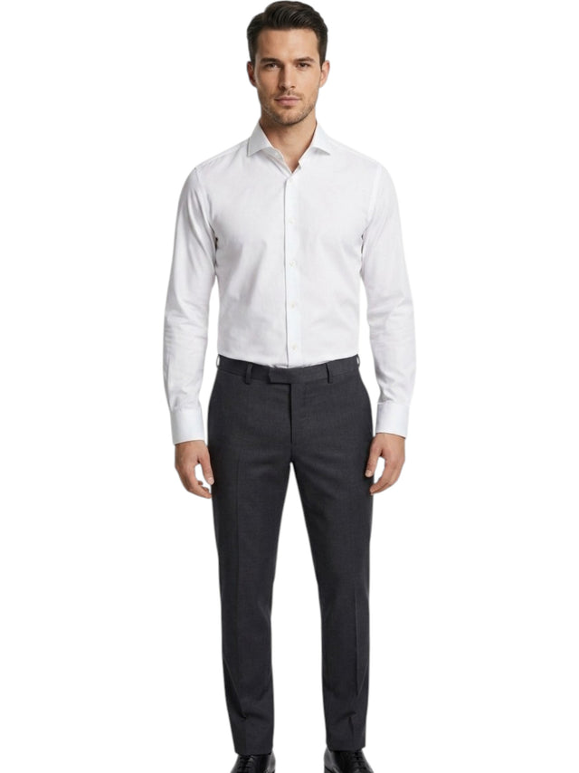 Image for Men's Plain Solid Dress Shirt,White