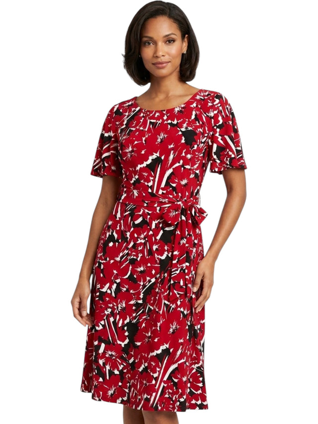 Image for Women's Printed Dress,Red