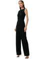 Image for Women's Plain Glitter Jumpsuit,Black/Green