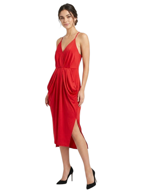 Image for Women's Plain Solid Dress,Red