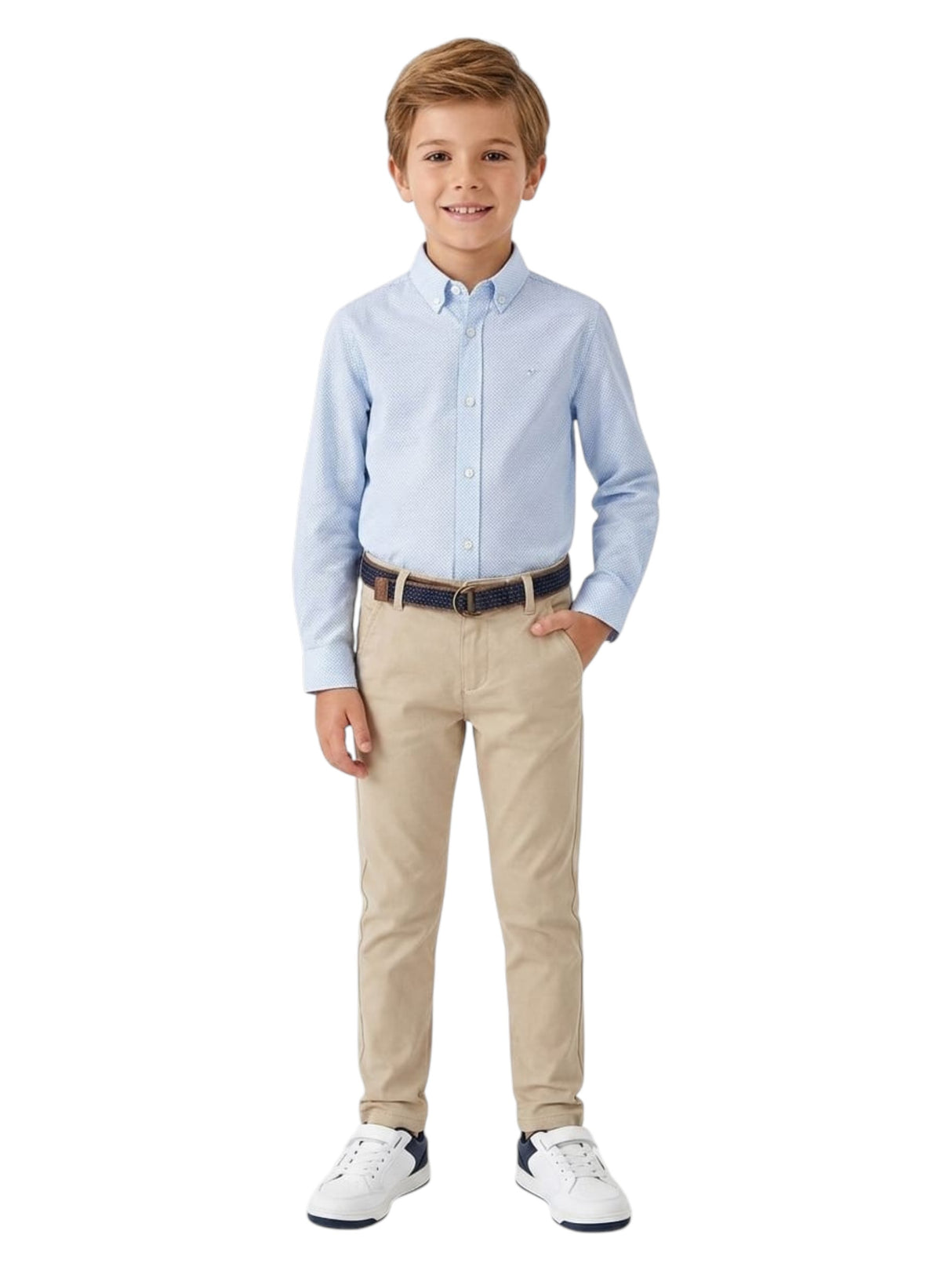 Image for Kids Boy's Plain Pant&Belt,Beige