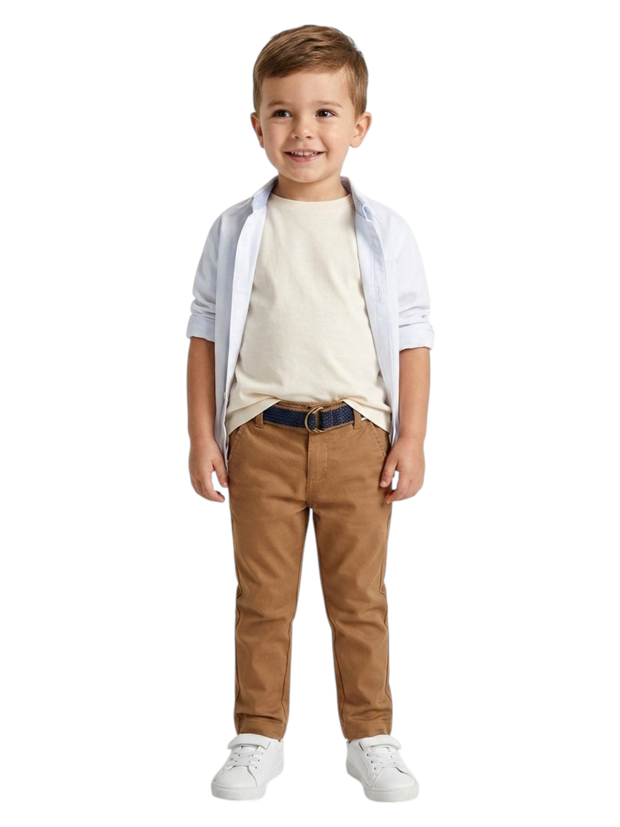 Image for Kids Boy's Plain Pant&Belt,Brown