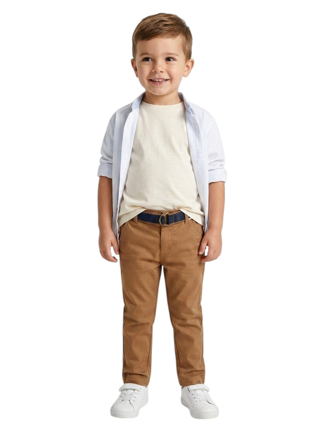 Image for Kids Boy's Plain Pant&Belt,Brown