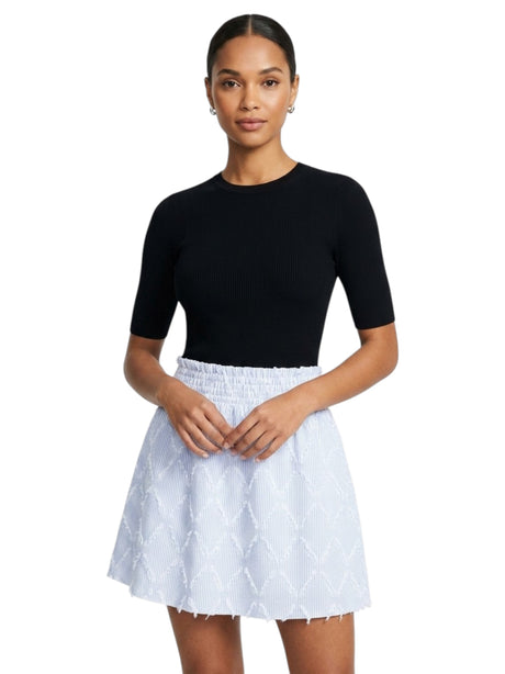 Image for Women's Textured Skirt,White/Dusty Blue