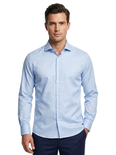 Image for Men's Plain Solid Dress Shirt,Light Blue