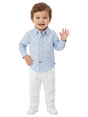 Image for Kids Boy's Printed Dress Shirt,Light Blue
