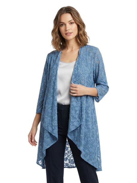 Image for Women's Textured Cardigan,Dusty Blue