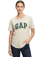 Image for Women's Brand Logo Printed Top,Beige