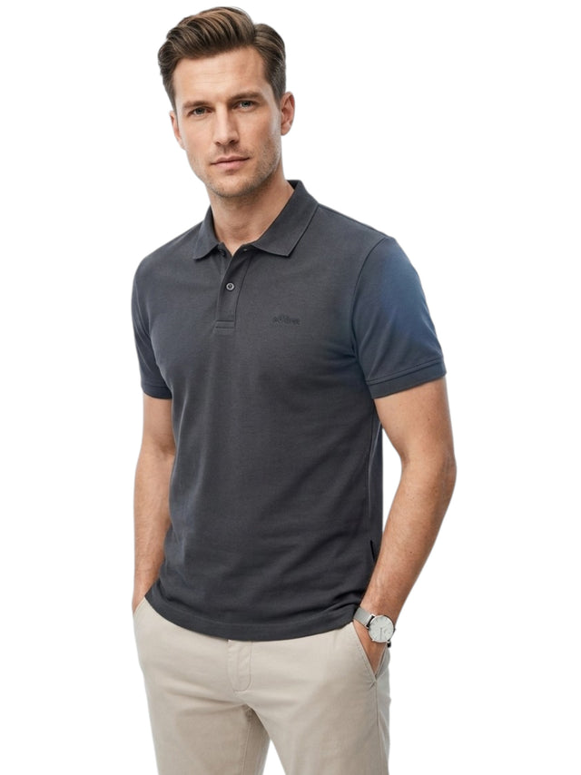 Image for Men's Plain Solid Top,Dark Grey