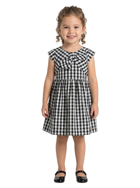 Image for Kids Girl's Plaid Dress,Black/White