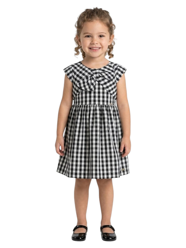 Image for Kids Girl's Plaid Dress,Black/White