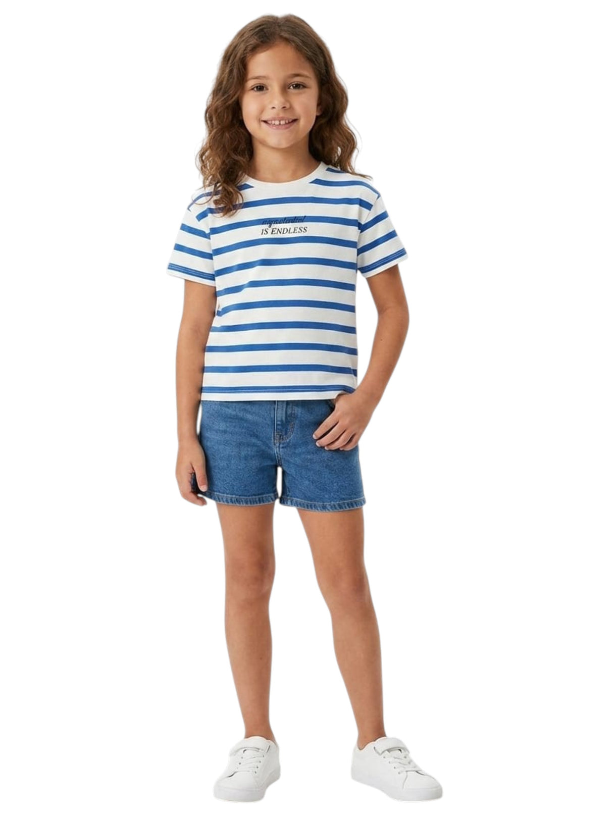 Image for Kids Girl's Stripped Top,White