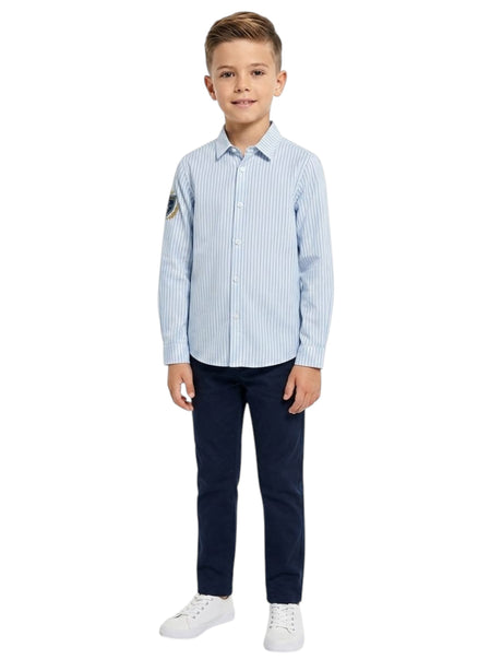 Image for Kids Boy's Stripped Dress Shirt,Light Blue