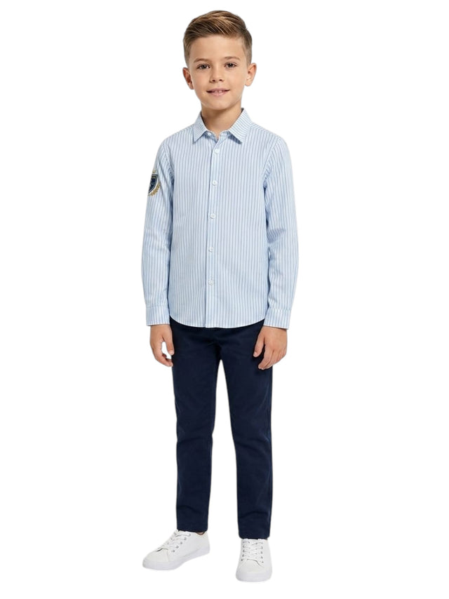 Image for Kids Boy's Stripped Dress Shirt,Light Blue