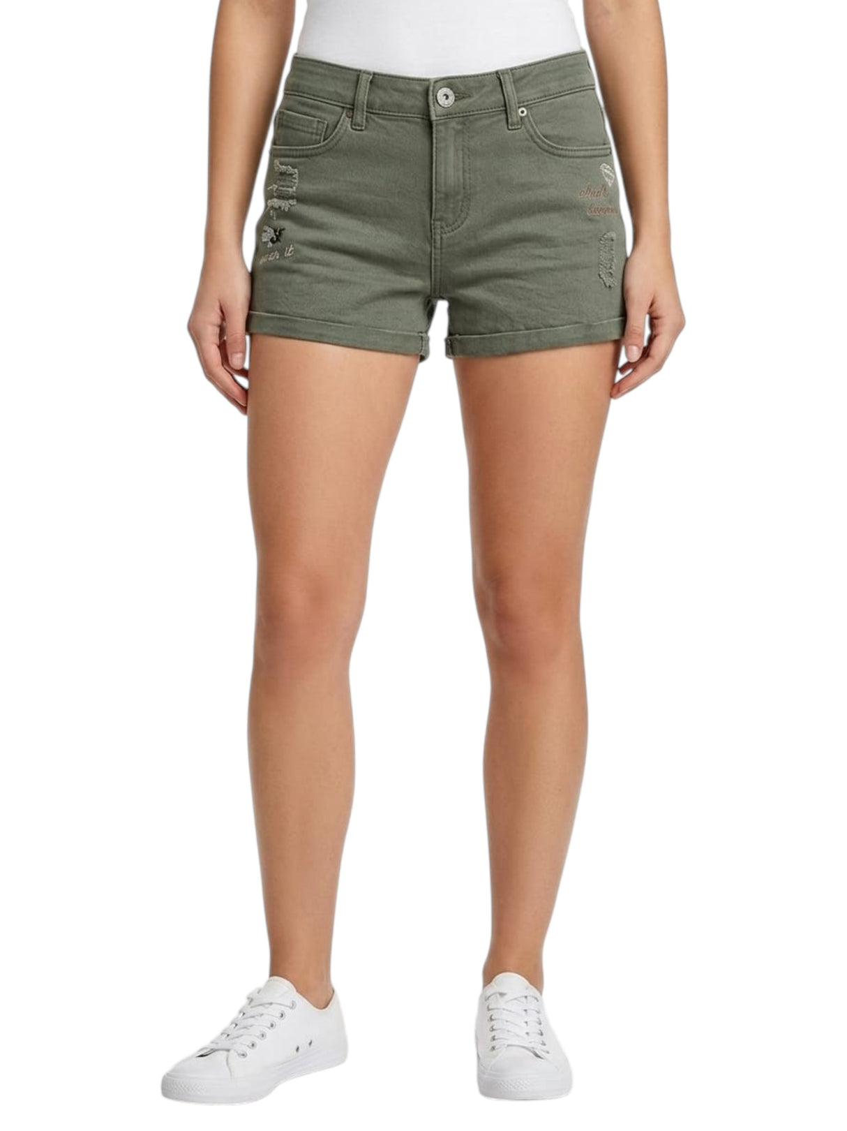 Image for Women's Embroidered Short ,Olive