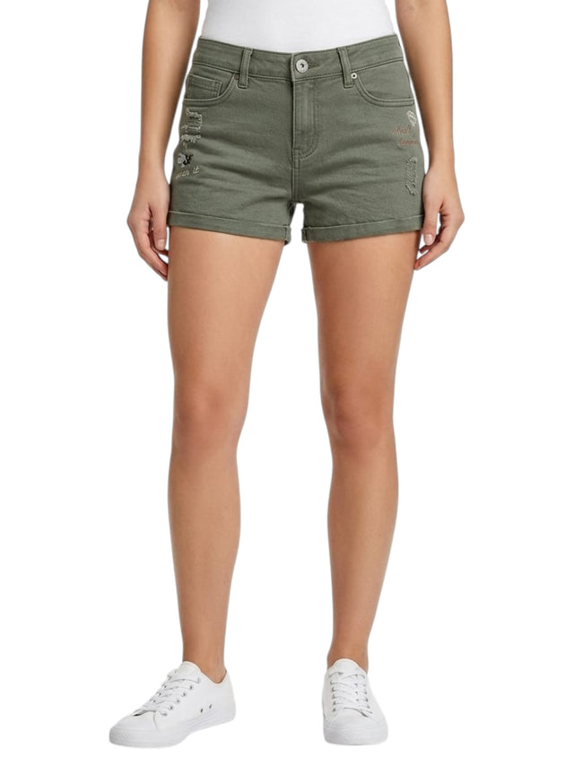 Image for Women's Embroidered Short ,Olive