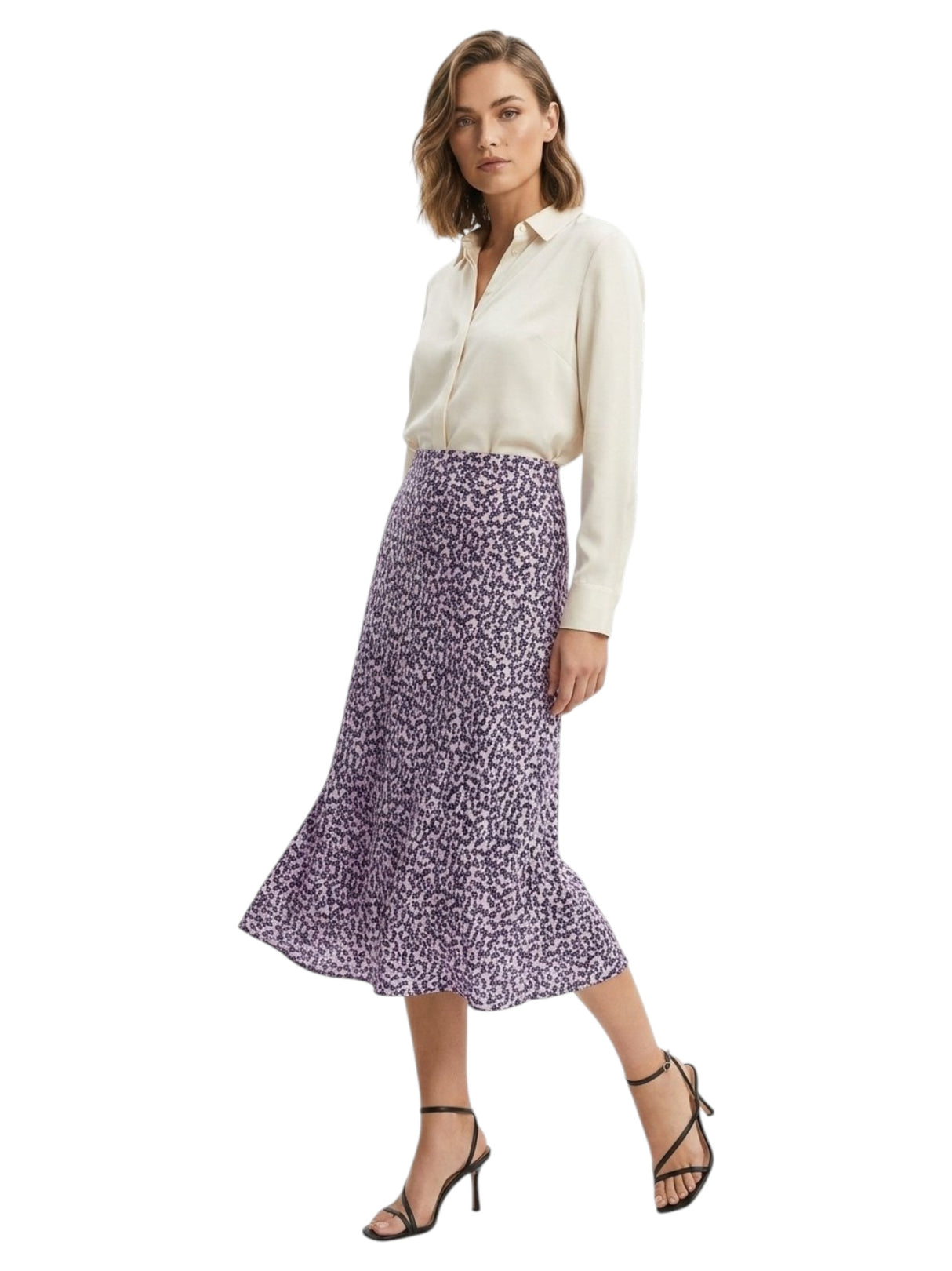 Image for Women's Floral Printed Skirt ,Pink/NAVY