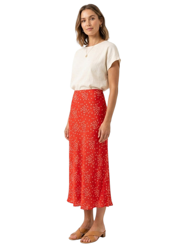 Image for Women's Floral printed skirt ,Red