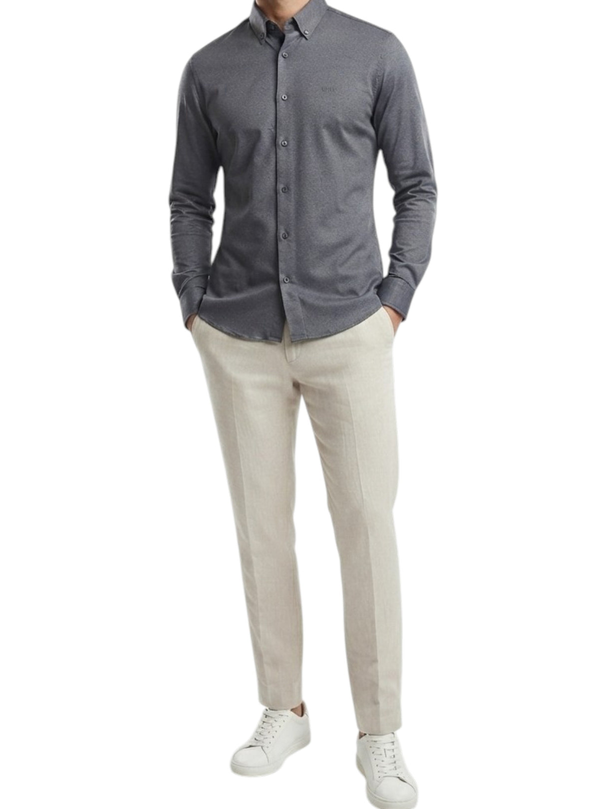 Image for Men's Plain Dress-Shirt,Grey