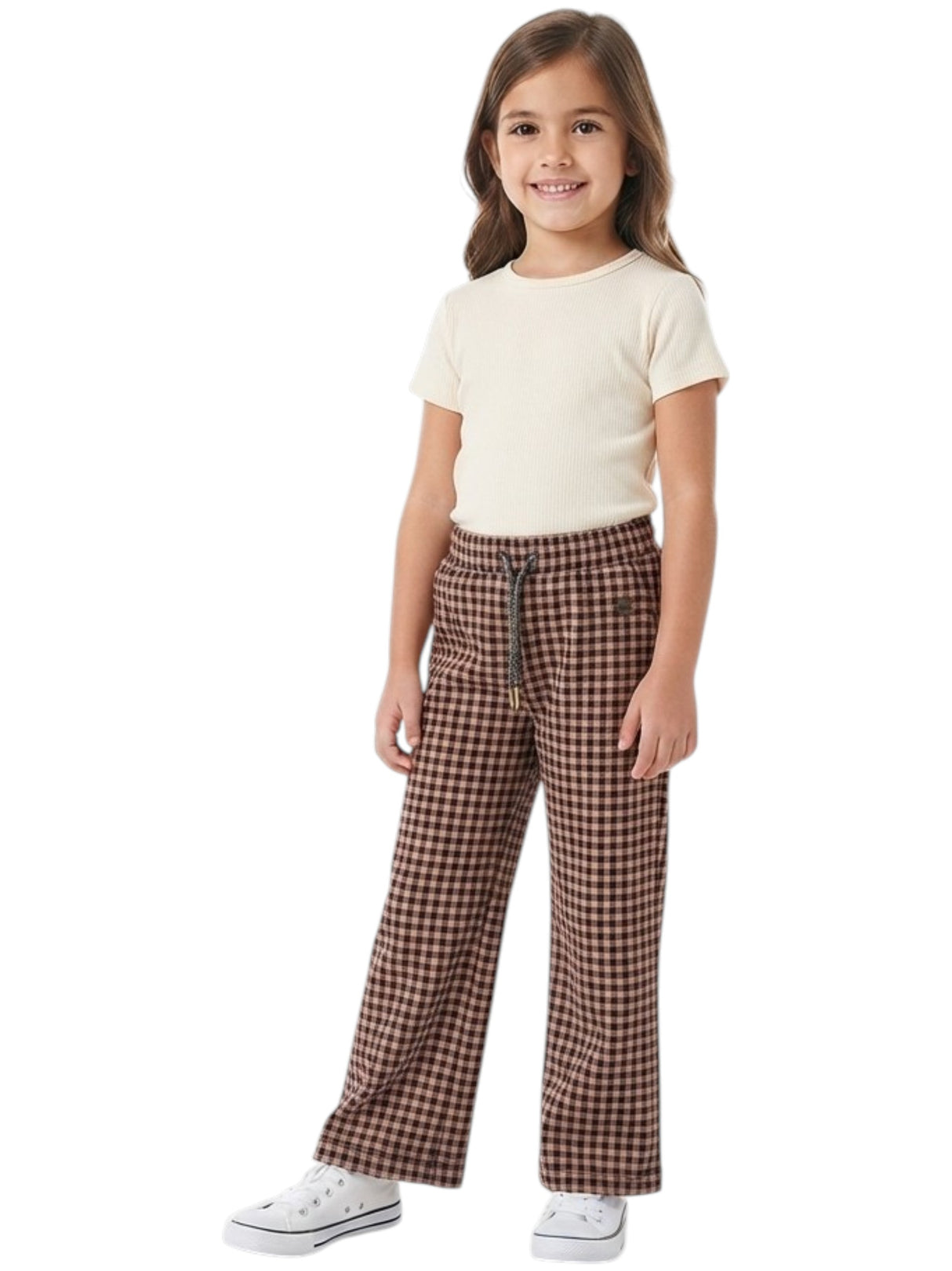 Image for Kids Girl's Plaid Pants,Brown