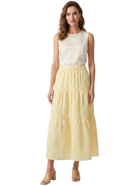 Image for Women's Plaid Skirt ,Yellow