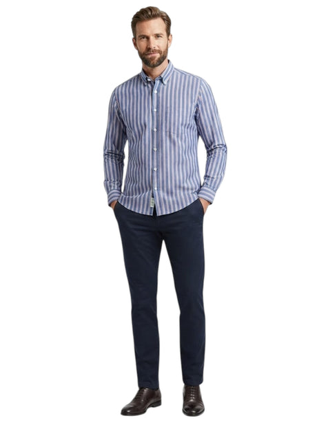 Image for Men's Stripped Dress Shirt,Blue