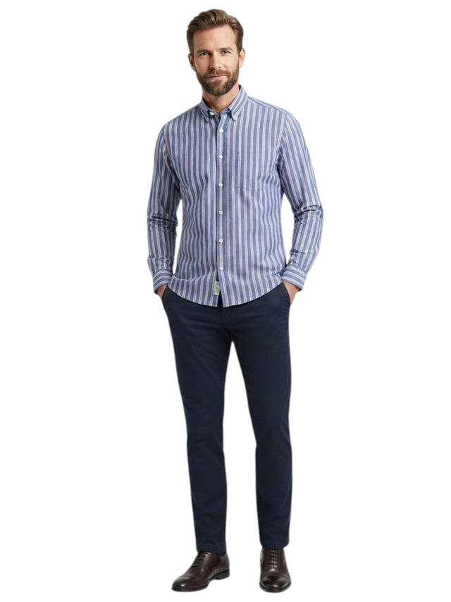 Image for Men's Stripped Dress Shirt,Blue