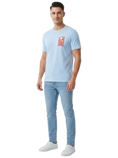 Image for Men's Printed Top,Blue 