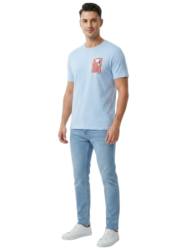 Image for Men's Printed Top,Blue 