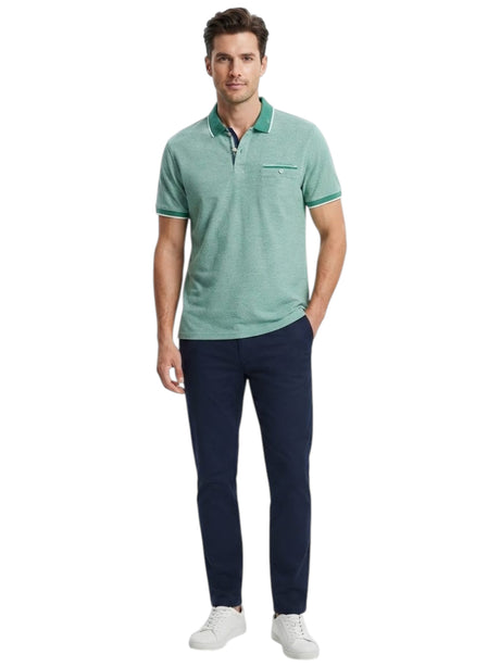 Image for Men's Textured Polo t- Shirt ,Green