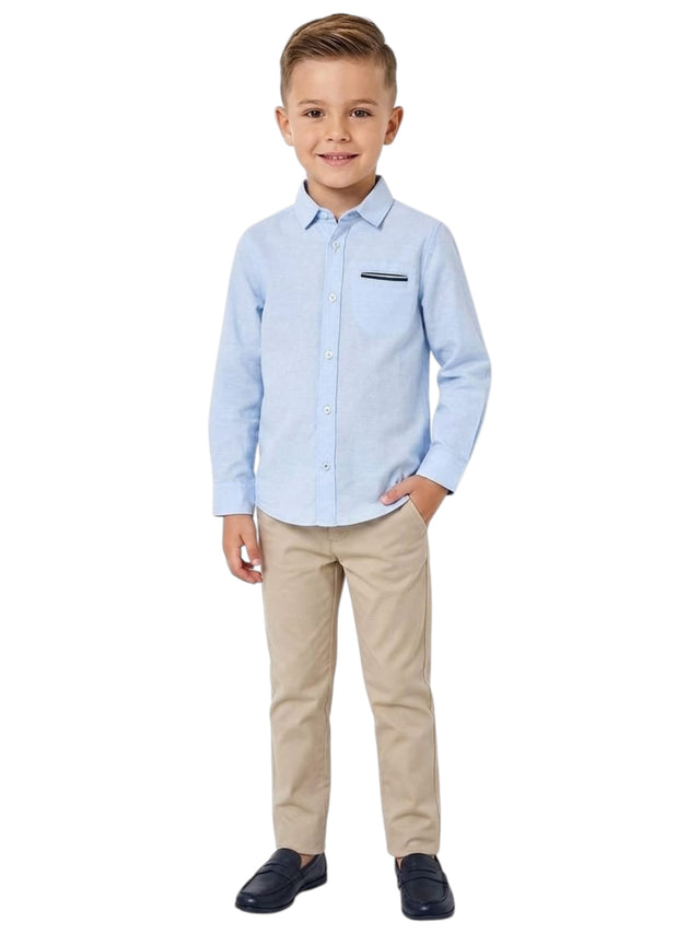 Image for Kids Boy's Plain Solid Dress Shirt,Light Blue