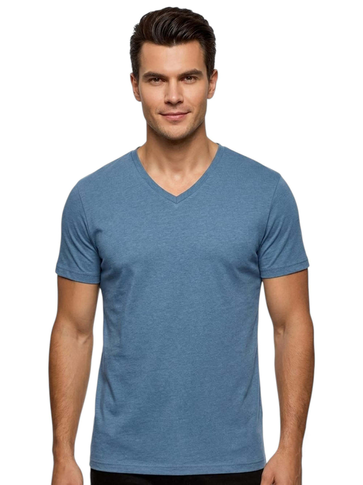 Image for Men's Plain Solid Top,Dusty Blue