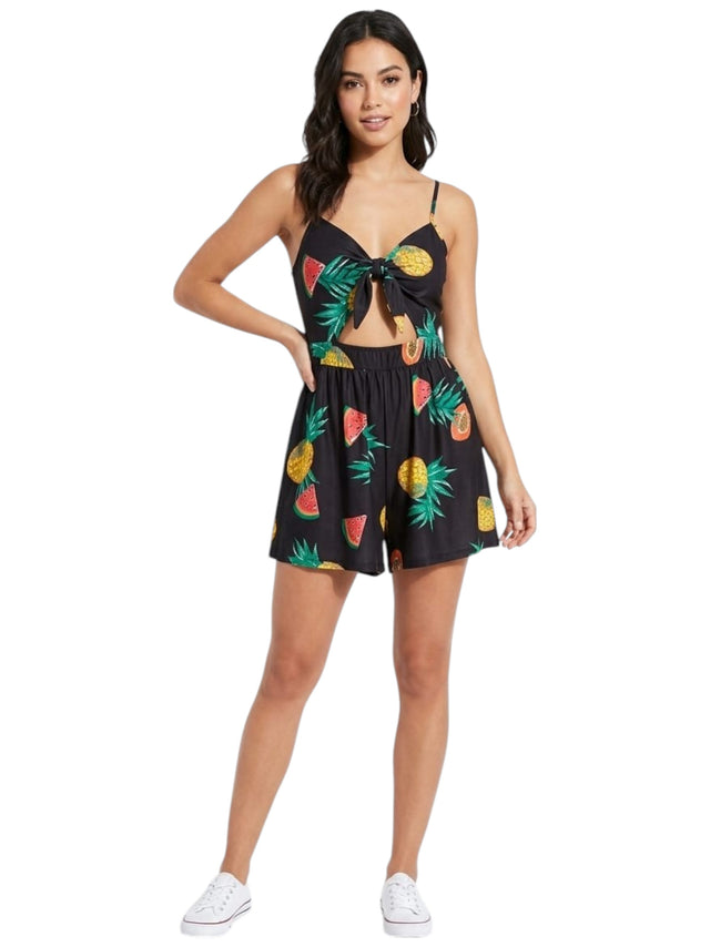 Image for Women's Printed Jumpsuit,Black