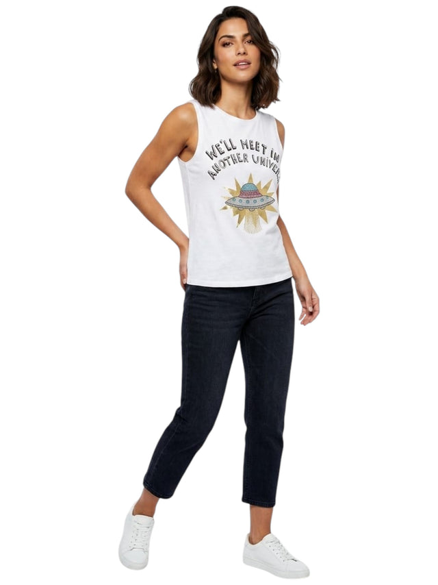 Image for Women's Printed Top,White