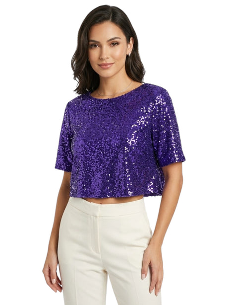 Image for Women's Sequin Top,Mauve