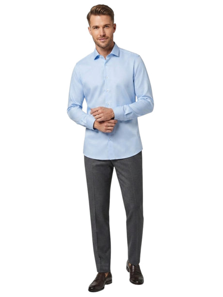 Image for Men's Plain Dress Shirt,Blue