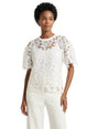 Image for Women's Lace Accent Top,White