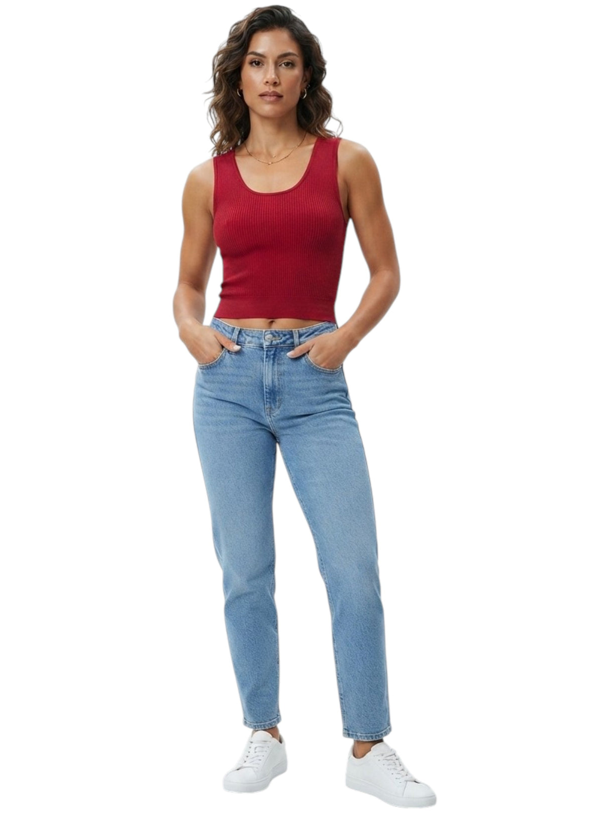 Image for Women's Ribbed Top,Burgandy