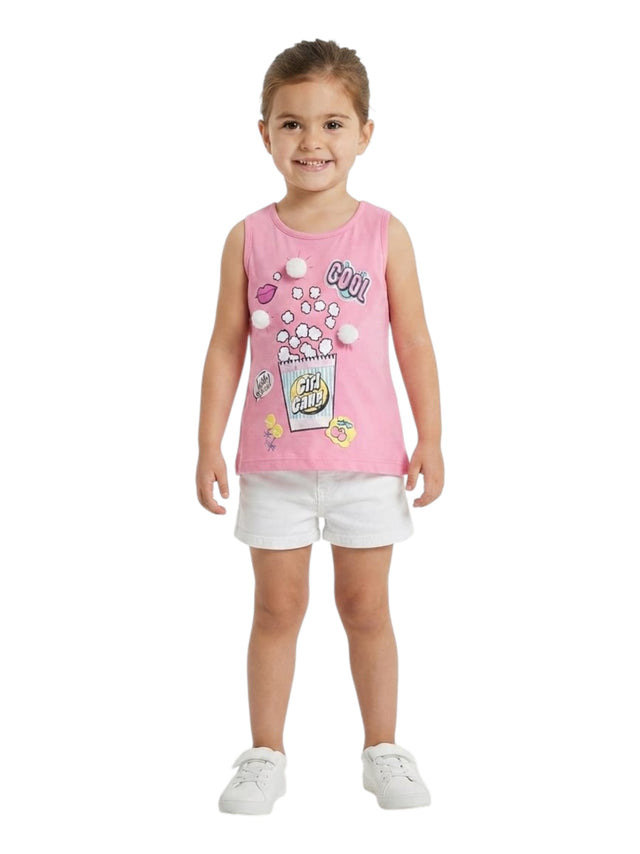Image for Kids Girl's Printed Top,Pink