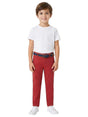 Image for Kids Boy's Plain Solid Pant With Belt,Red