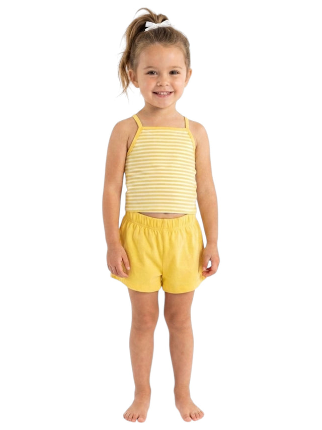 Image for Kids Girl's Striped Set Top & Short,Yellow/White